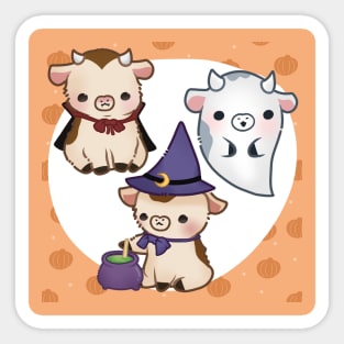 Three Halloween Cows Sticker